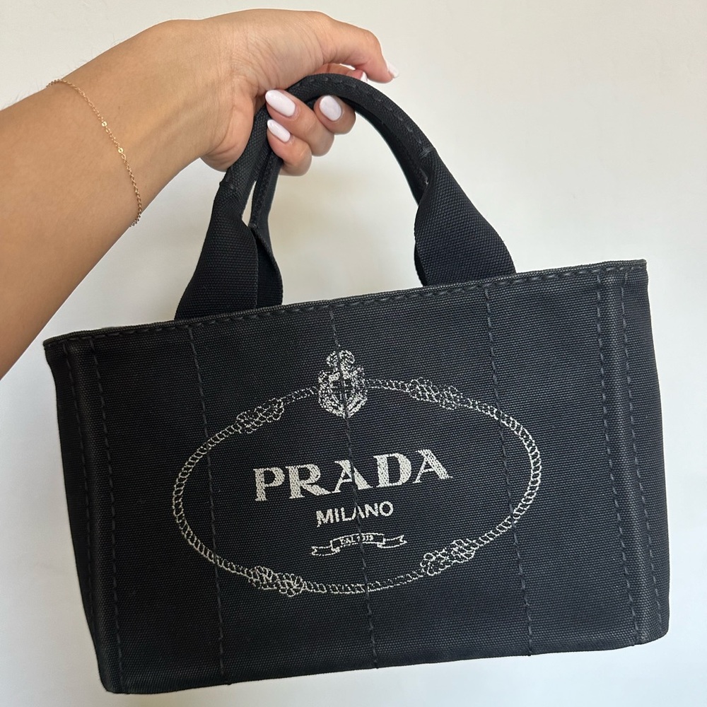 Prada Canapa Handbag Black Small